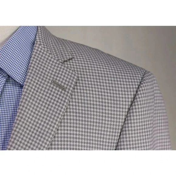 Hart Schaffner Marx Current Gray Check Knit 2-Btn Sportcoat Blazer 42R - Picture 4 of 9
